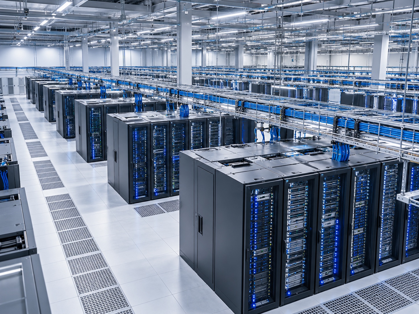 Illustrative data hall with server racks
