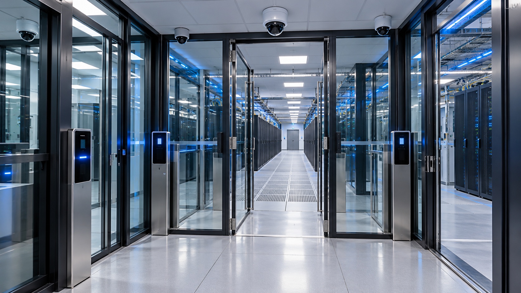 Illustrative secure entry into a data center