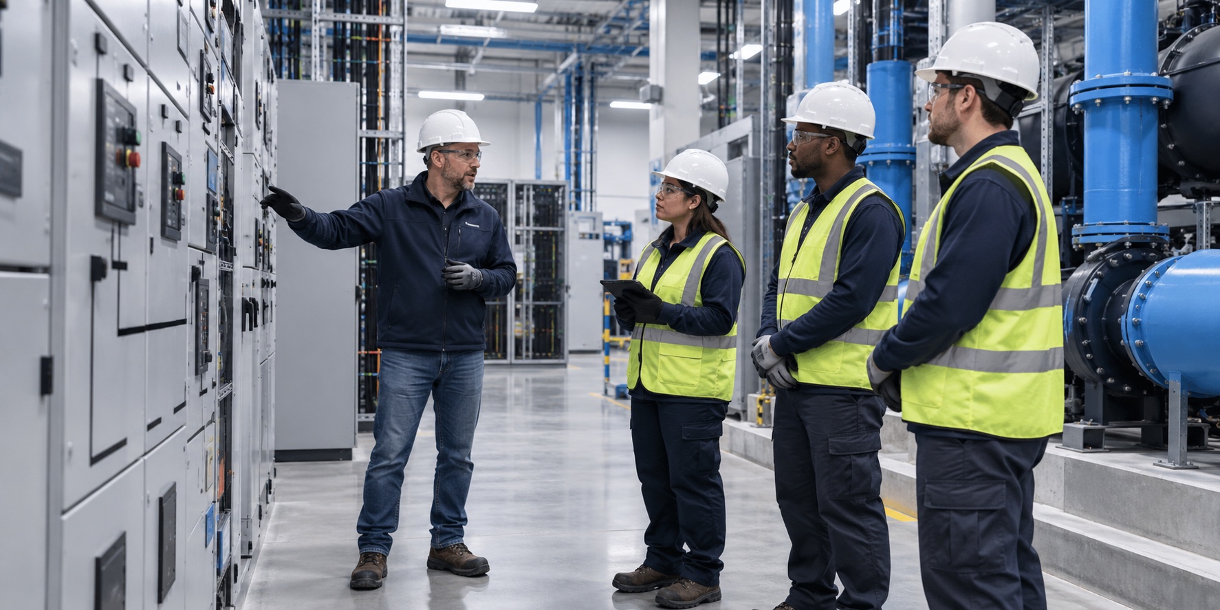 Illustrative technical team training in a data center